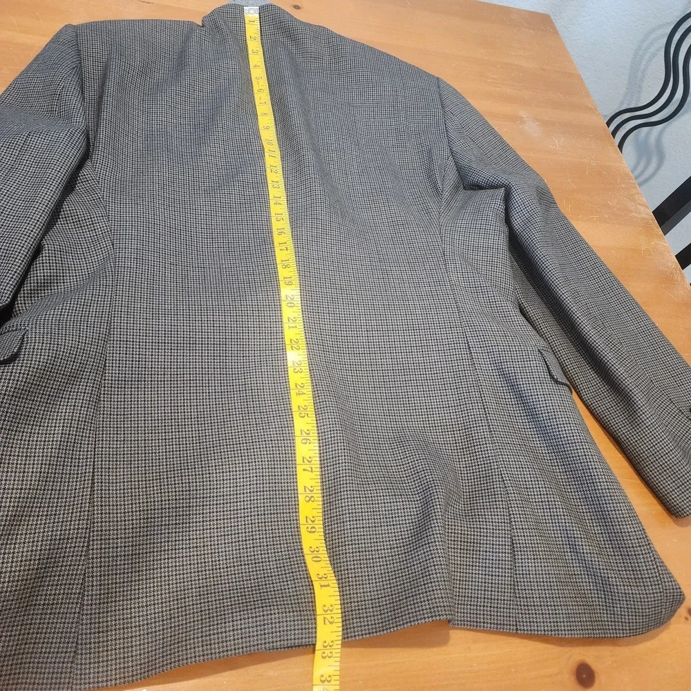 Lauren Ralph Lauren‎ LRL Sport Coat Mens 46L Gray Houndstooth Wool Blazer Career